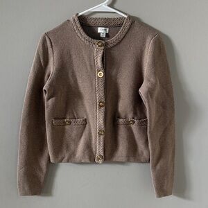 NWT J. Crew Factory Taupe Knit Lady Jacket Cardigan, Sz XS